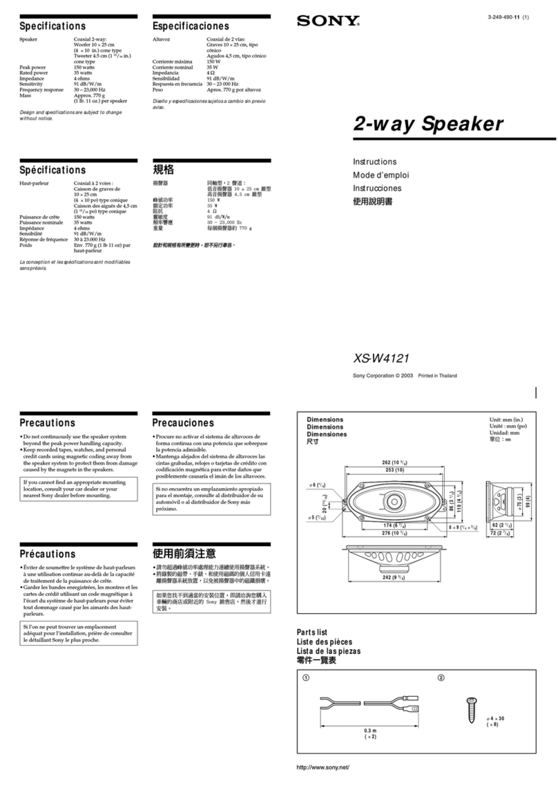 Sony XS-W4121 User manual