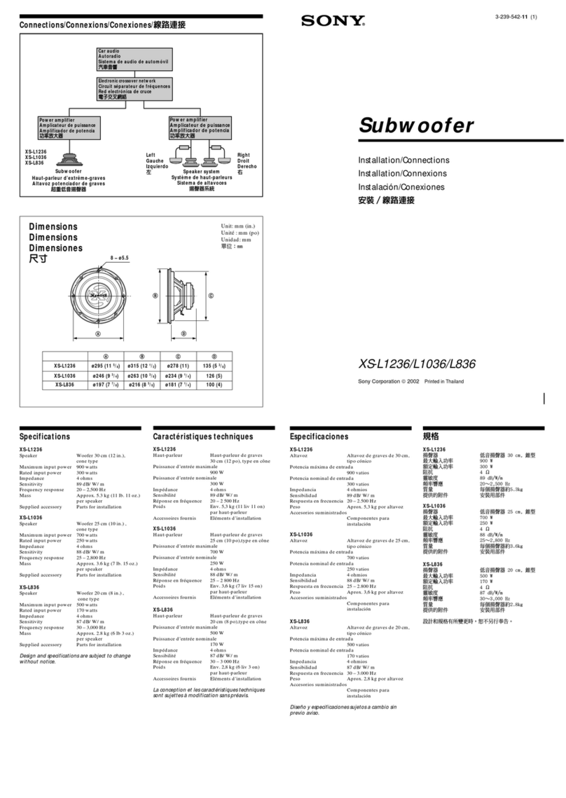 Sony XS-L1036 Product guide Sony XS-L1036 Product guide