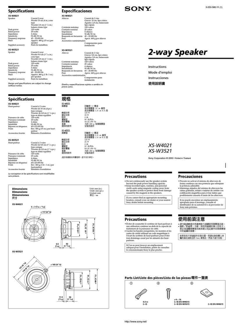 Sony XS-W4021 instructions