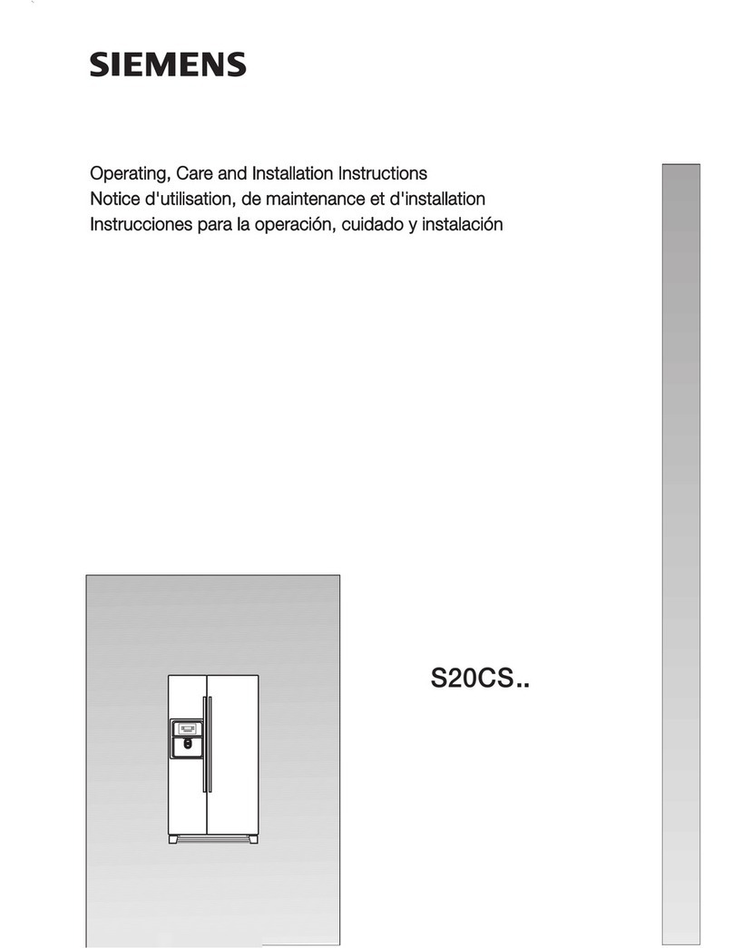 Siemens S20CS Series Operating, care and installation instructions