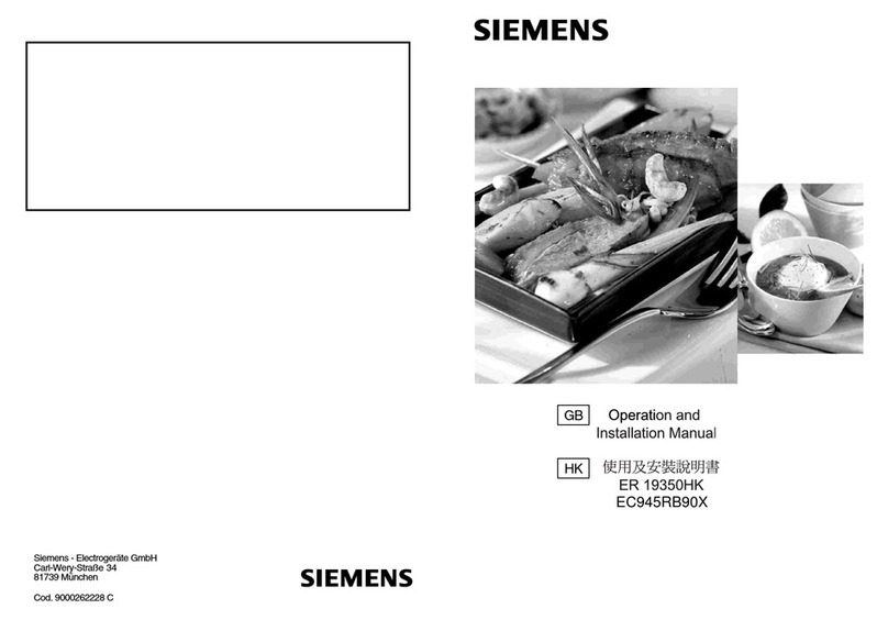 Siemens ER 19350HK Operation and installation manual