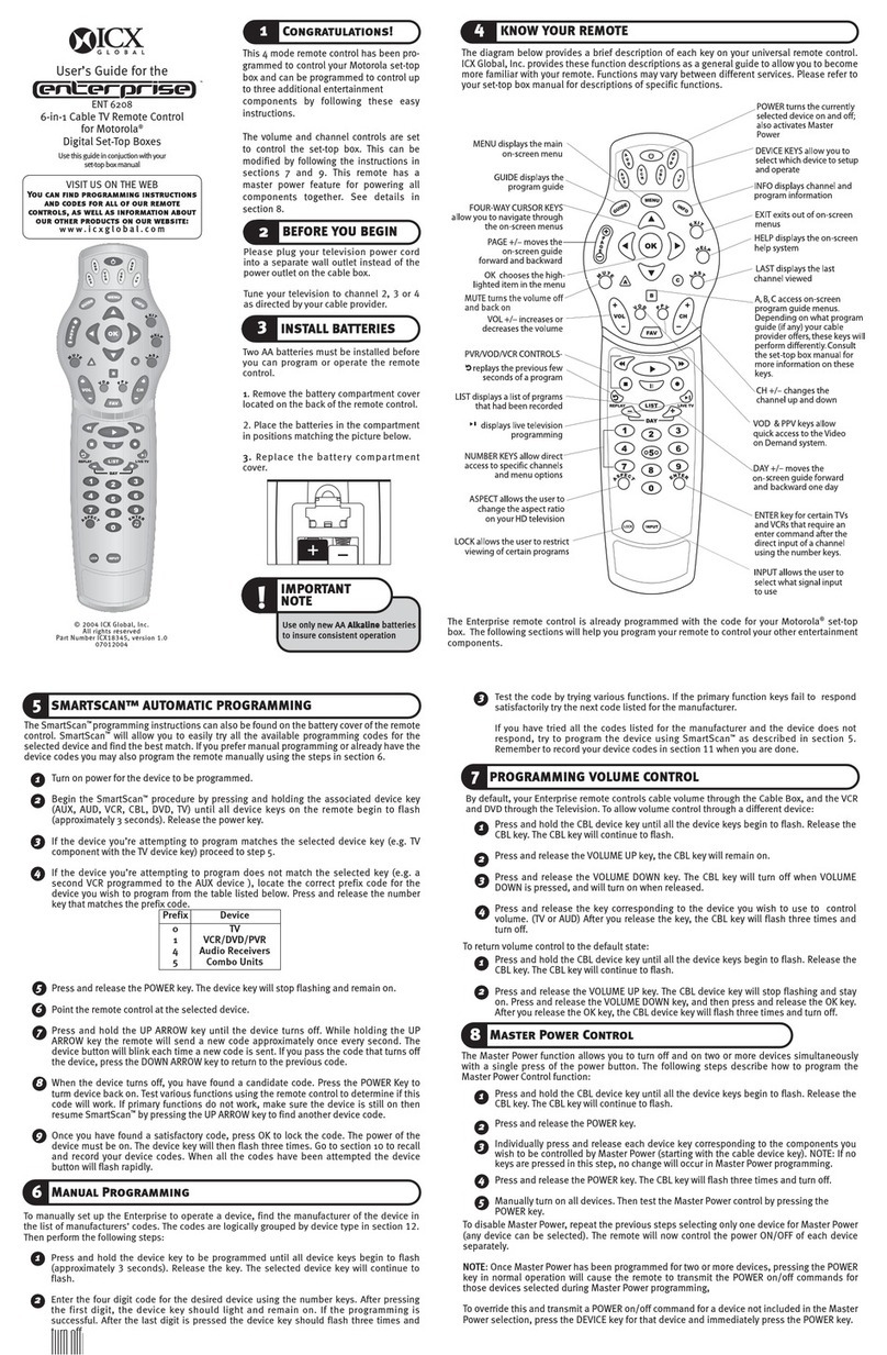 ICX Global Enterprise ENT 6208 User manual