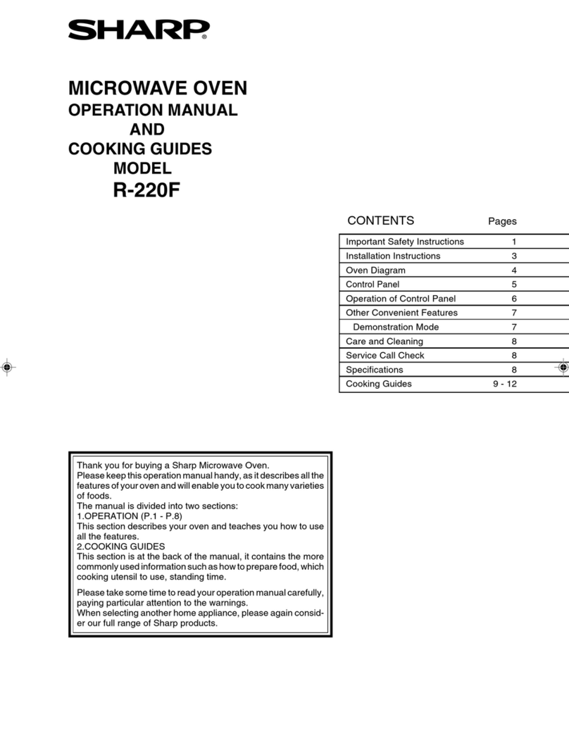 Sharp Carousel R-220F Use and care manual