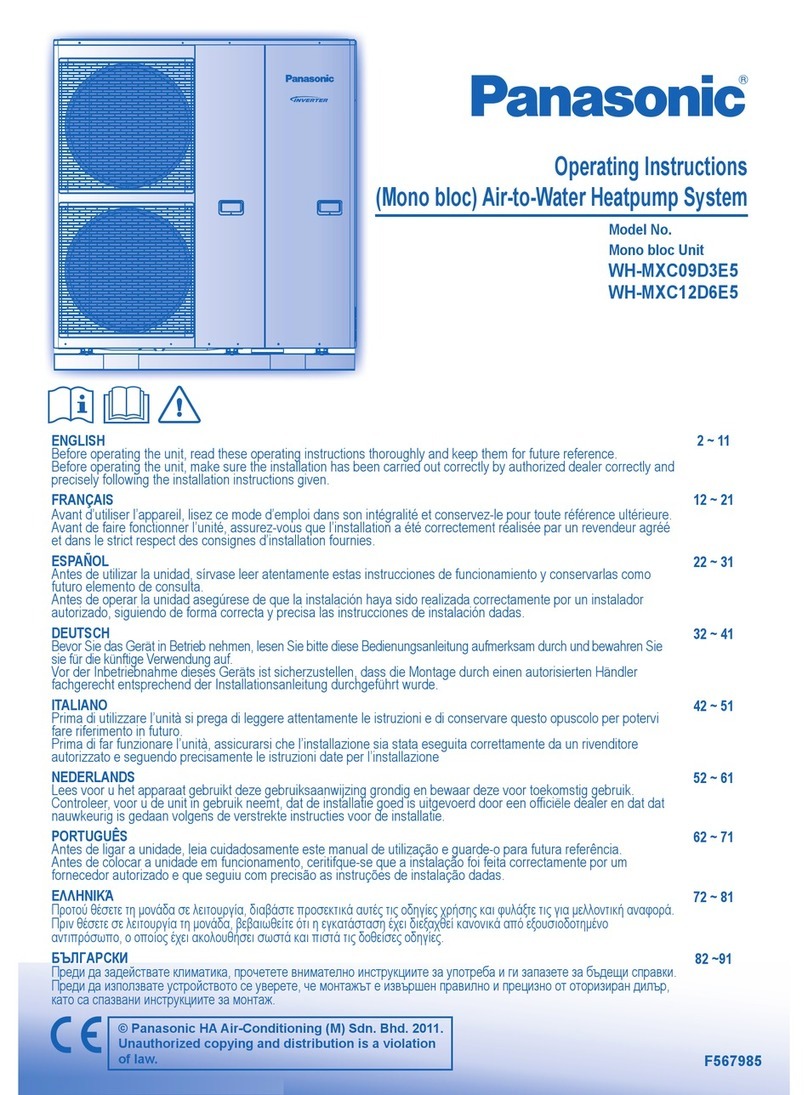 Panasonic WH-MXC09D3E5 operating instructions