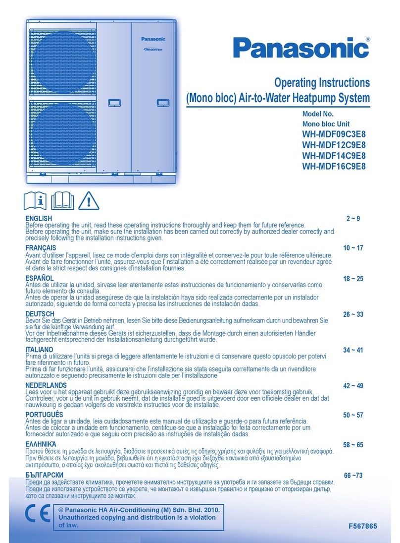 Panasonic WH-MDF09C3E8 operating instructions