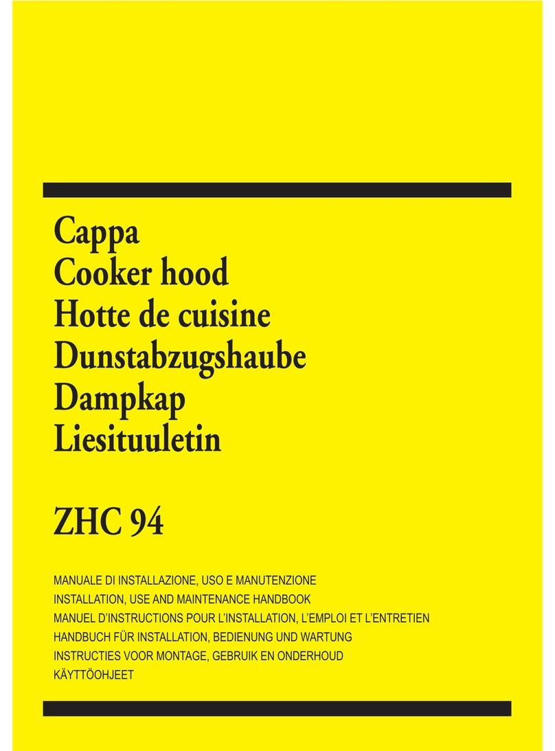 Zanussi ZHC 94 Installation, use and maintenance handbook