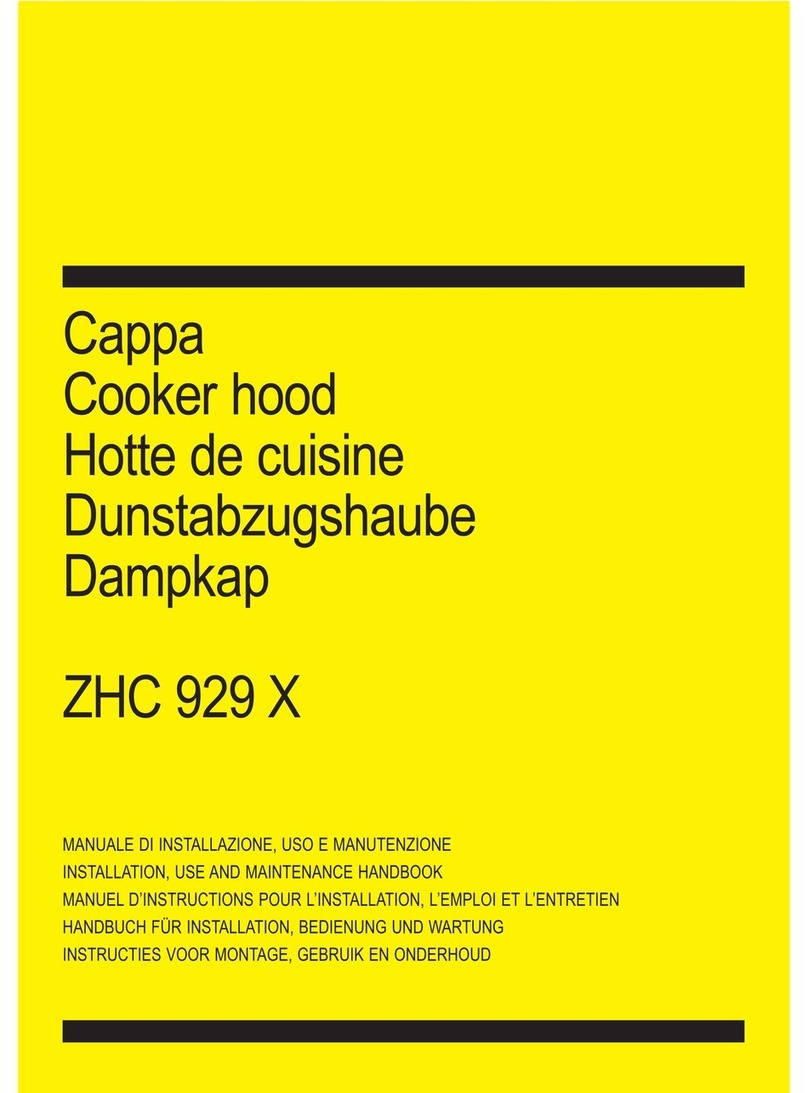 Zanussi ZHC 929 X Installation, use and maintenance handbook