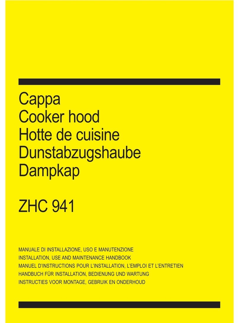 Zanussi ZHC 941 Installation, use and maintenance handbook
