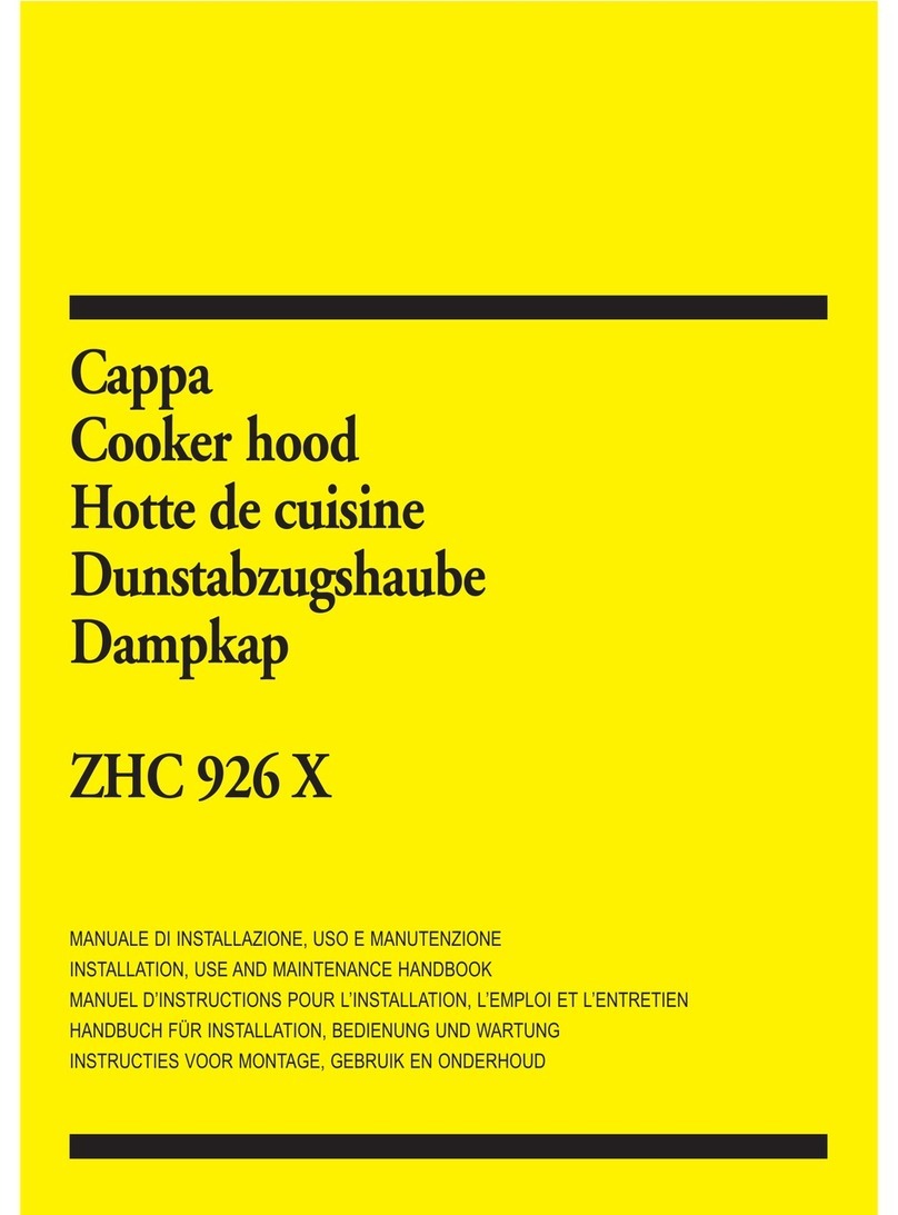 Zanussi ZHC 926 X Installation, use and maintenance handbook