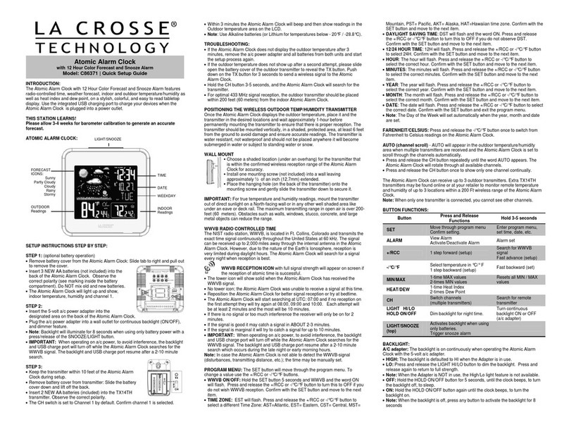 La Crosse C86371 Quick setup guide