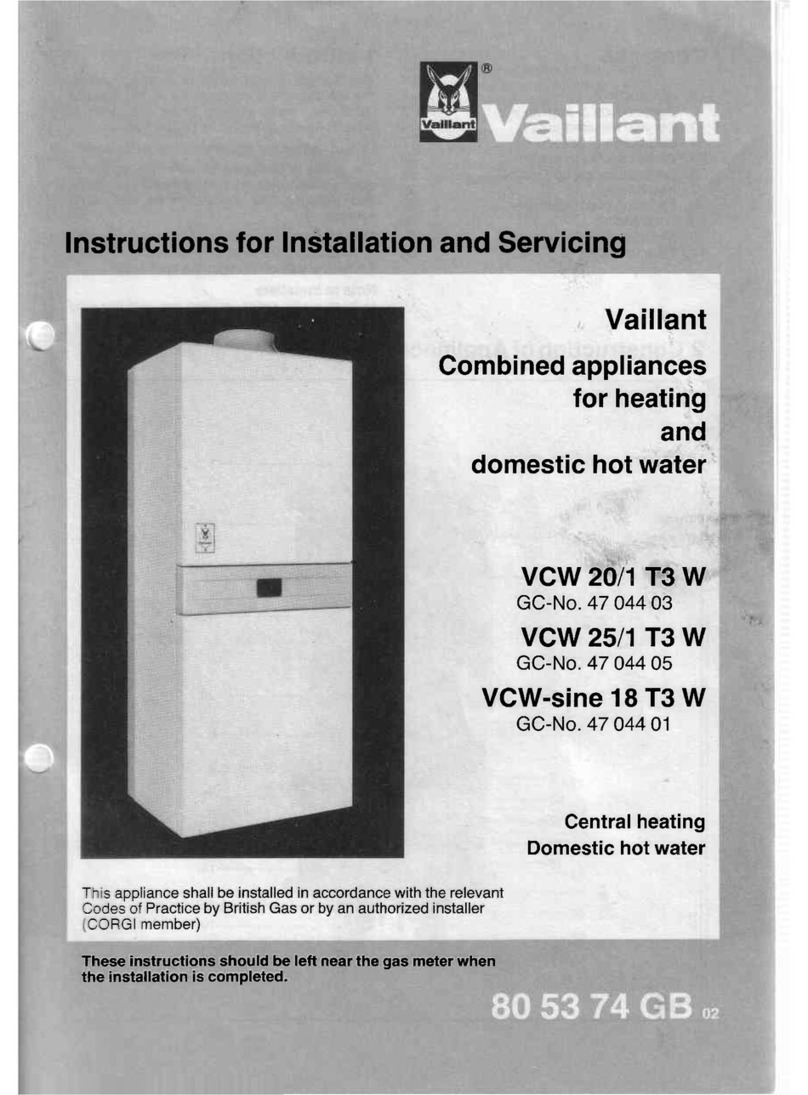 Vaillant VCW 2O Instructions for installation and servicing