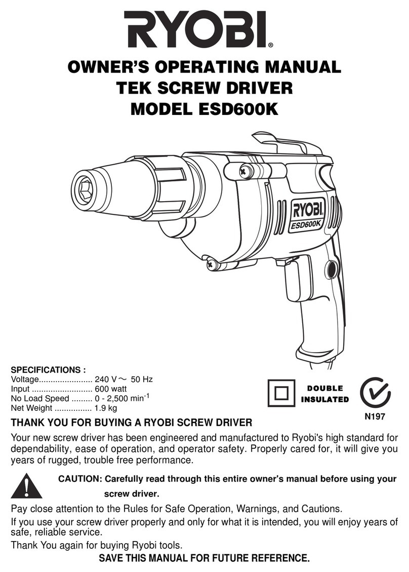 Ryobi ESD600K Owner's operating manual