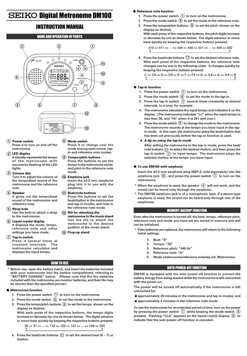 Seiko DM100 instruction manual