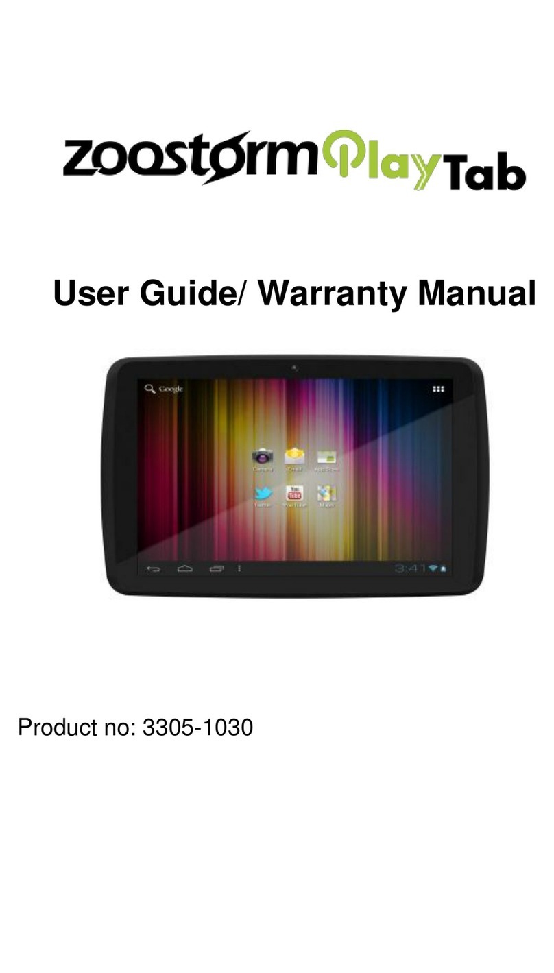 Zoostorm PlayTab User guide/ warranty manual