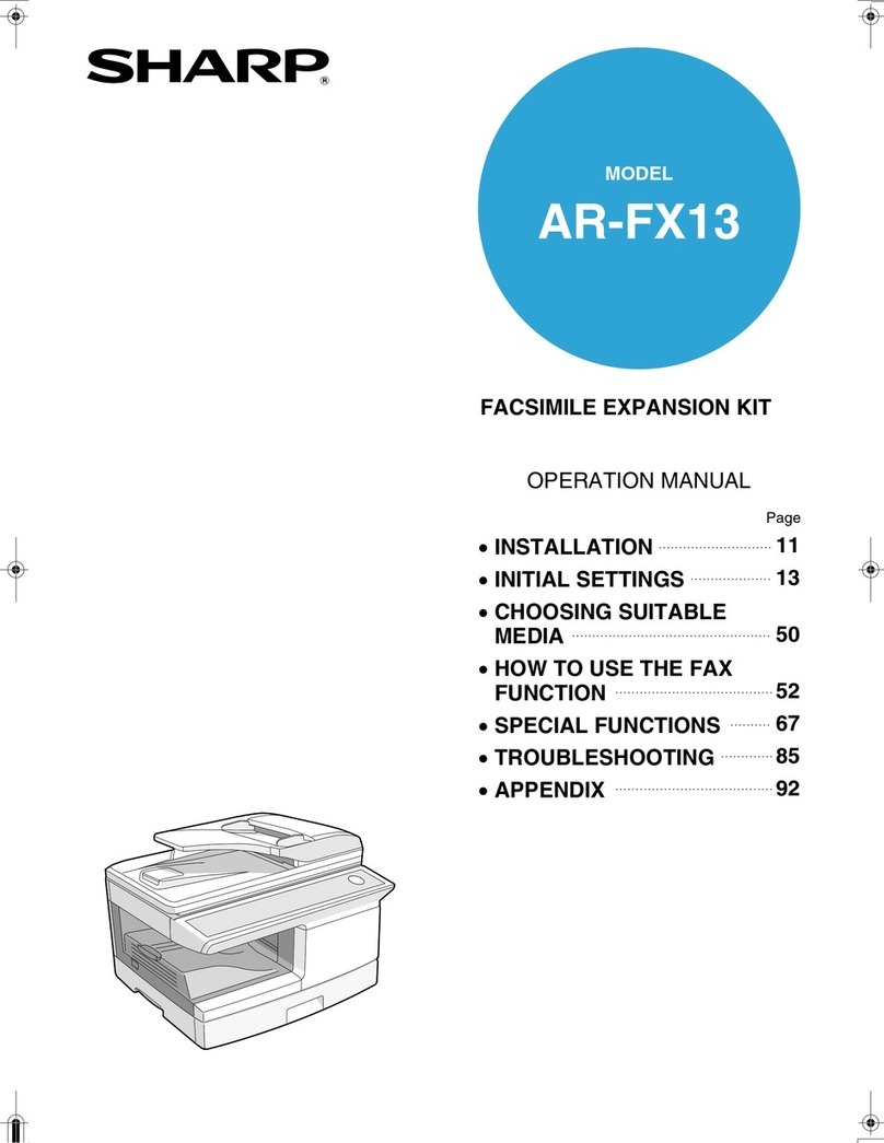 Sharp ARFX13 - Fax Interface Card User manual