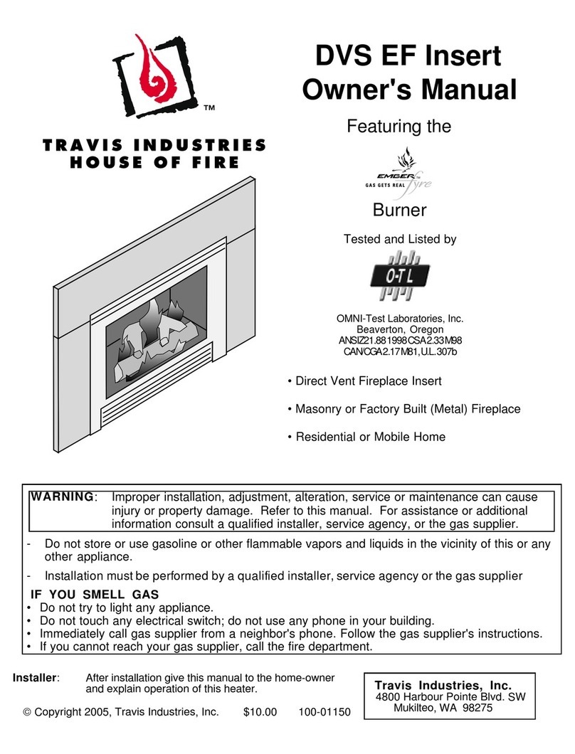 Travis Industries DVS EF Insert User manual