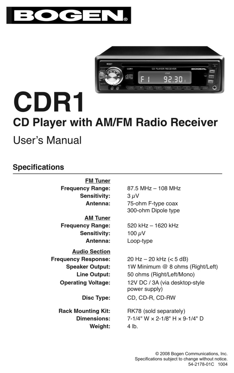 Bogen CDR1 User manual