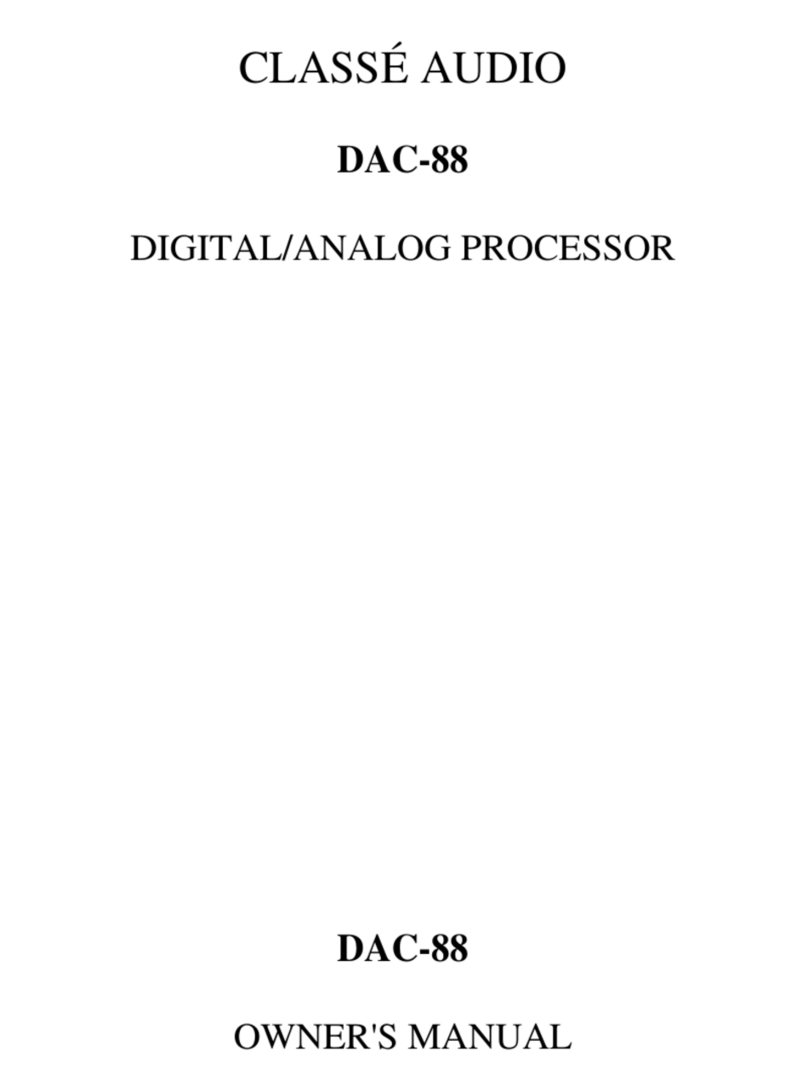 Classe Audio DAC-88 owner's manual