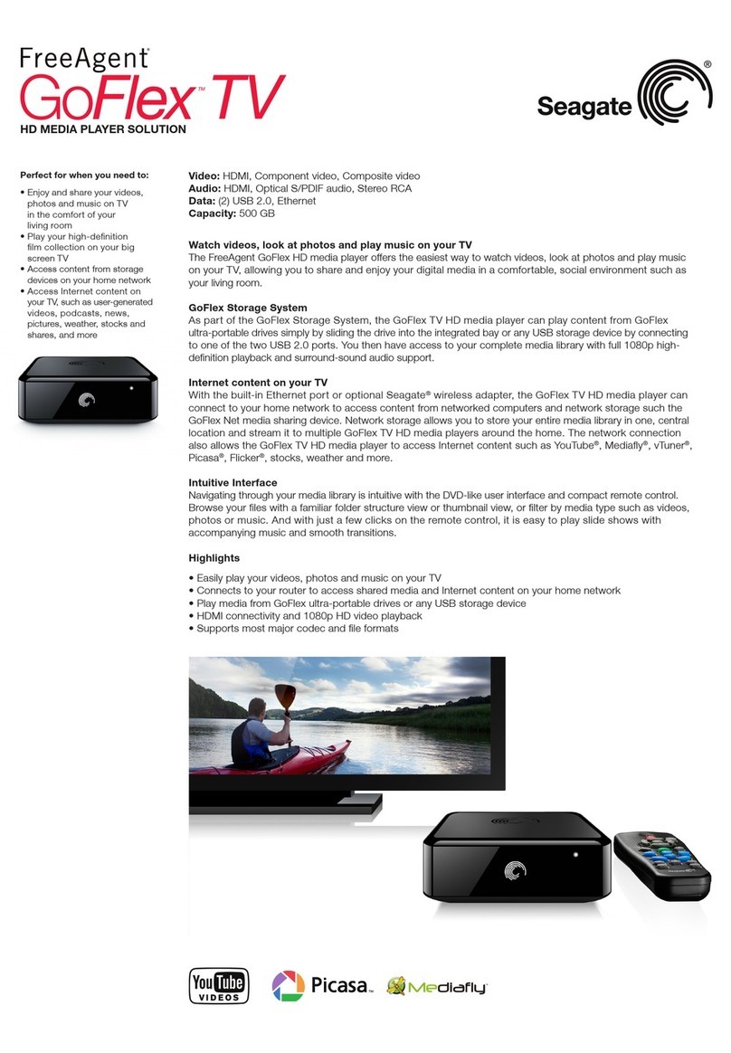 Seagate GoFlex Cinema User manual Seagate GoFlex Cinema User manual