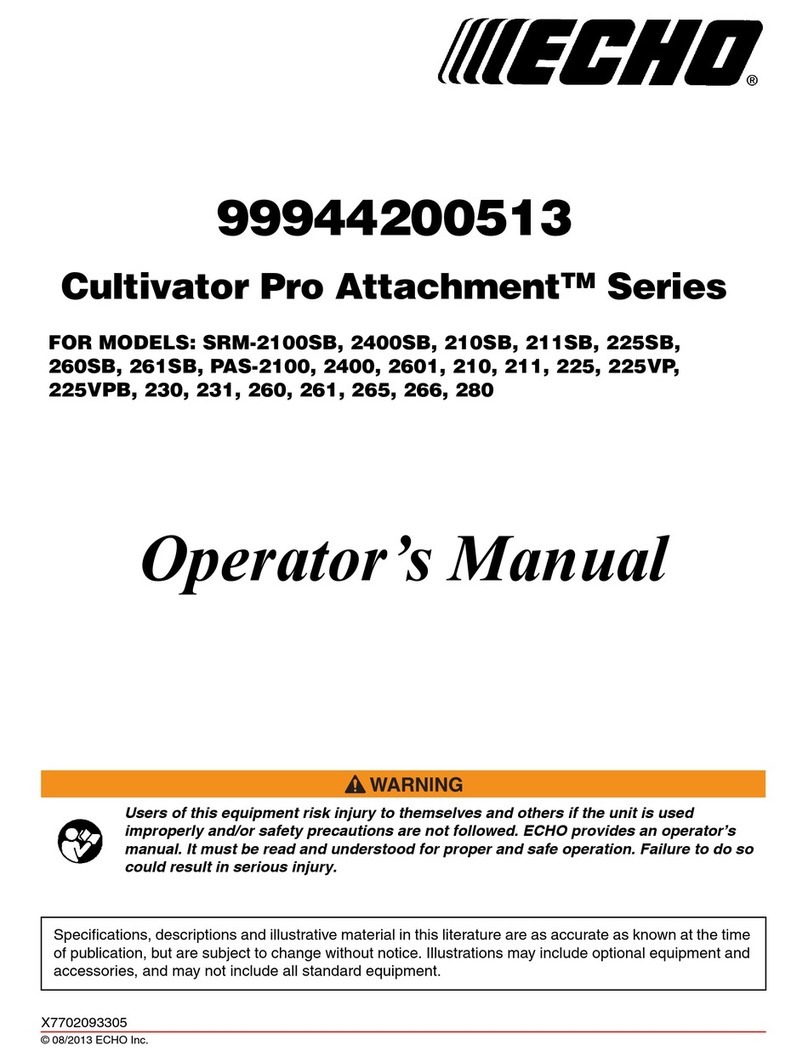 Echo Cultivator Pro Attachment 99944200513 User manual Echo Cultivator Pro Attachment 99944200513 User manual