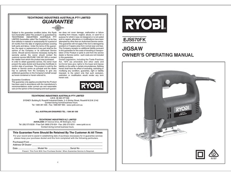 Ryobi EJS570FK Operation manual Ryobi EJS570FK Operation manual