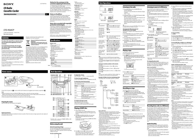 Sony CFD-RS60CP User manual