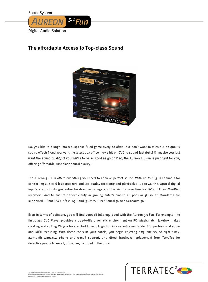 TerraTec AUREON 5.1 FUN User manual