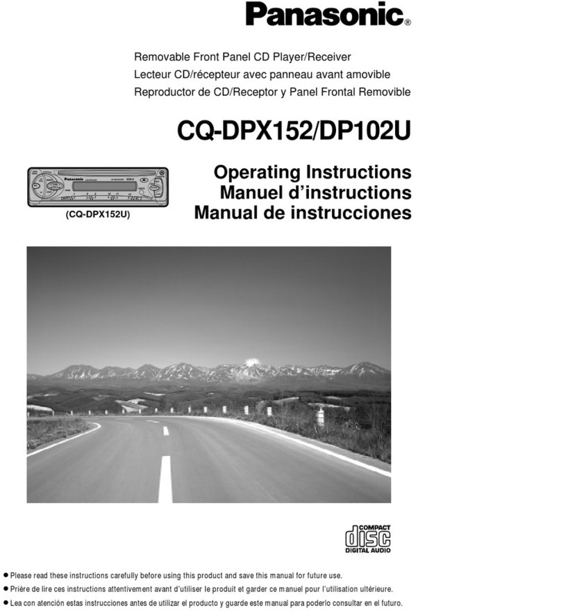 Panasonic CQDP102U - AUTO RADIO/CD DECK operating instructions