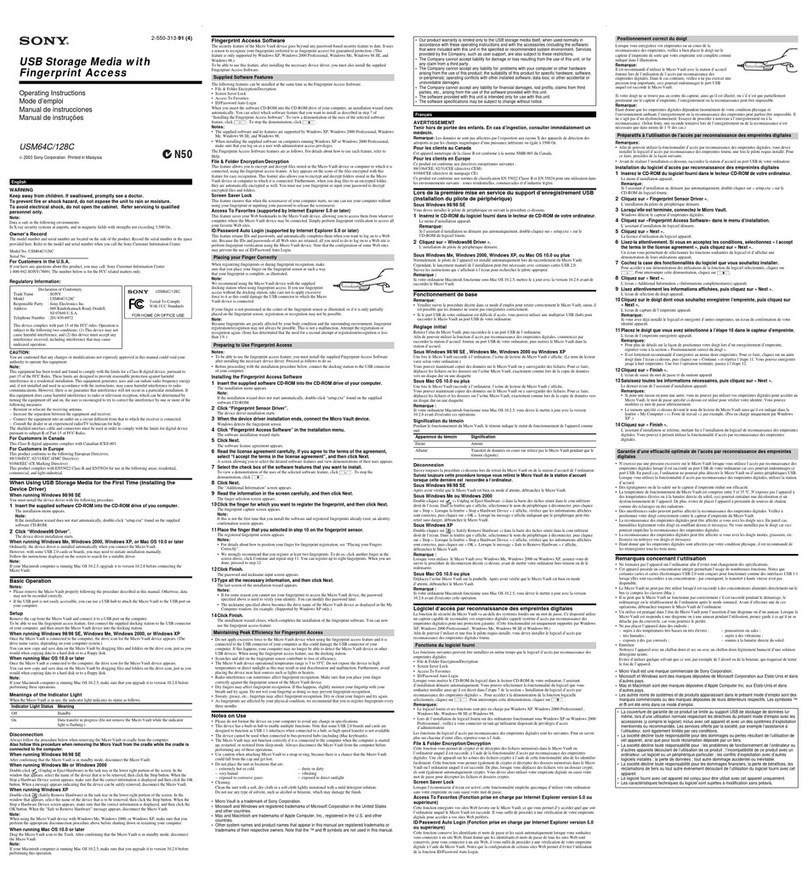 Sony USM128C User manual