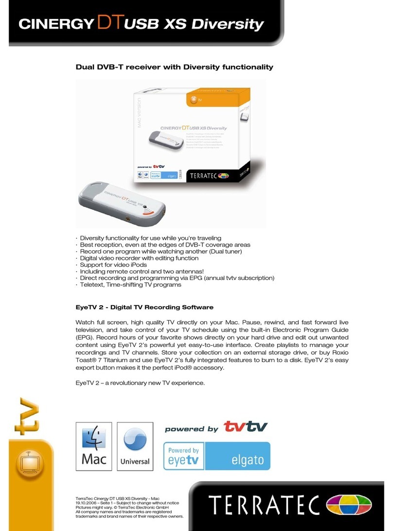 TerraTec CINERGY DT USB XS DIVERSITY Technical data