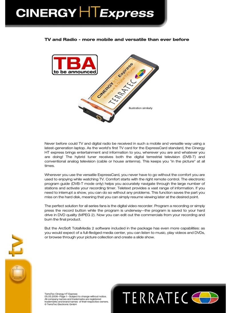 TerraTec CINERGY HT EXPRESS Installation guide TerraTec CINERGY HT EXPRESS Installation guide