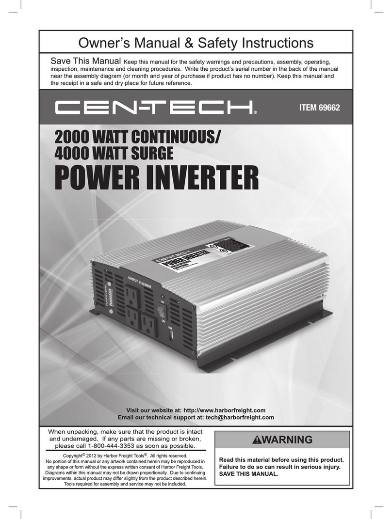Centech Cen-tech 2000 watt continuous/4000 watt surge power... Assembly instructions Centech Cen-tech 2000 watt continuous/4000 watt surge power... Assembly instructions