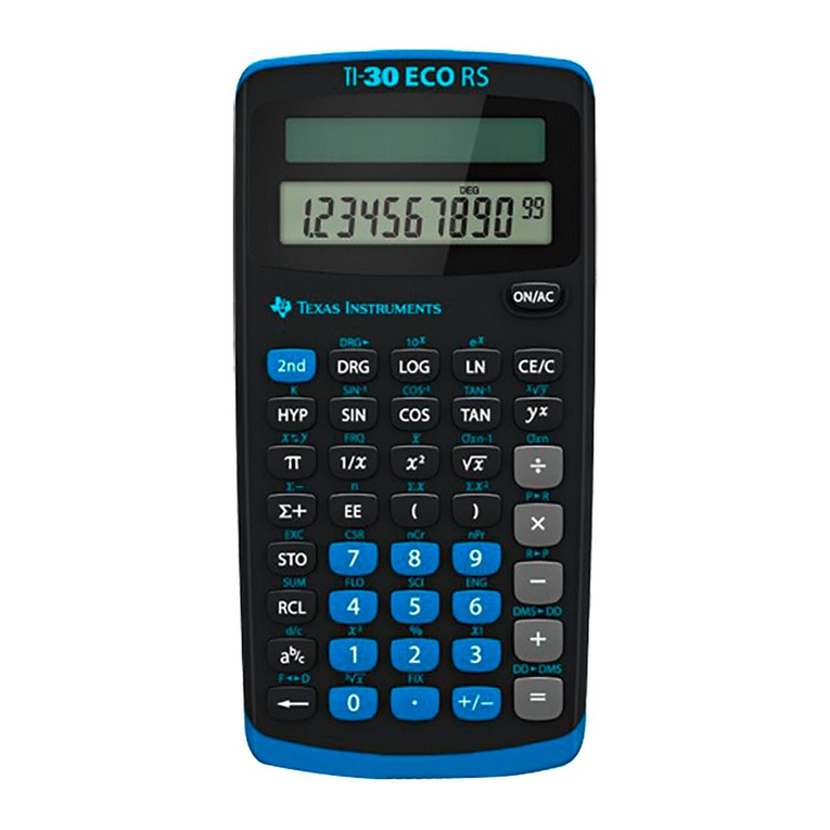 Texas Instruments TI-30 eco RS User manual Texas Instruments TI-30 eco RS User manual