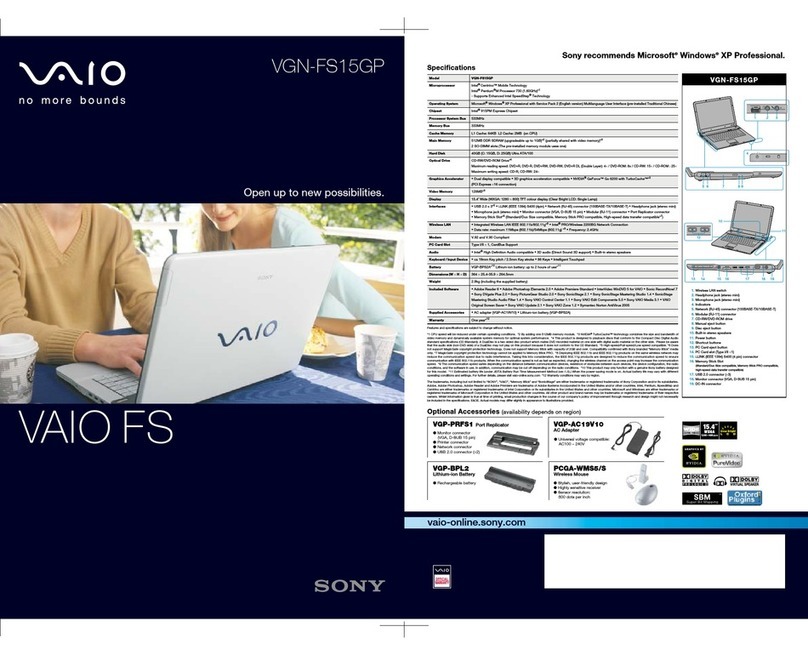 Sony VAIO FS VGN-FS15GP User manual