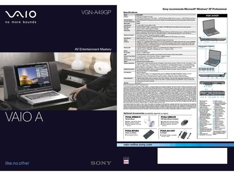 Sony VAIO VGN-A49GP User manual