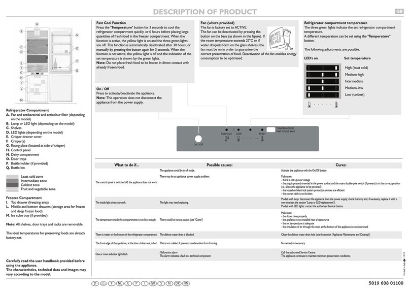 Smeg Refrigerator Instructions for the user