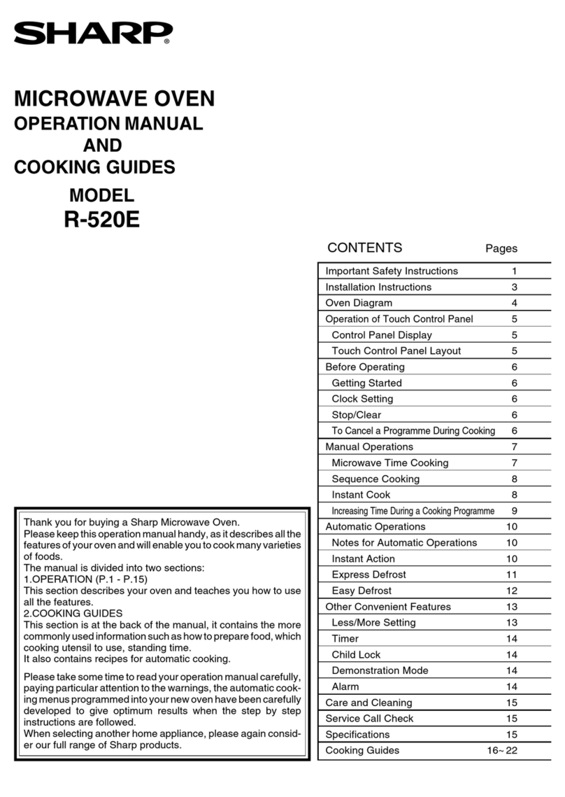 Sharp Carousel R-520E Use and care manual