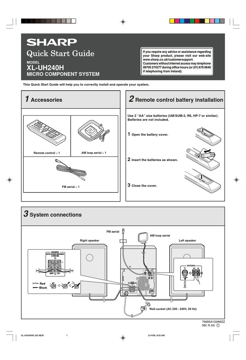 Sharp XL-UH240H quick start guide