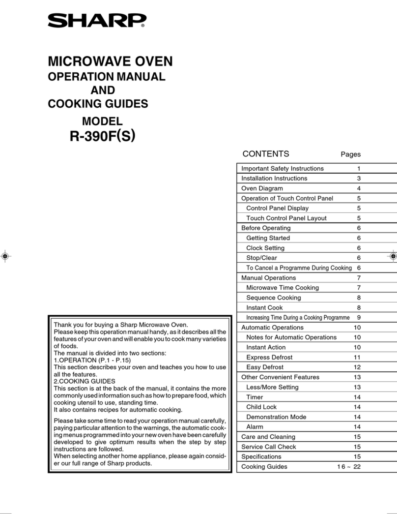 Sharp R-390F Use and care manual Sharp R-390F Use and care manual