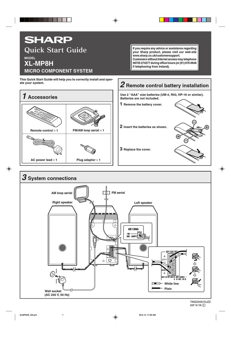 Sharp XL-MP8H User manual