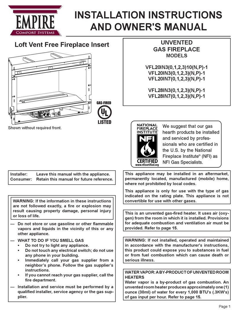 Empire Comfort Systems VFL20IN3 series owner's manual