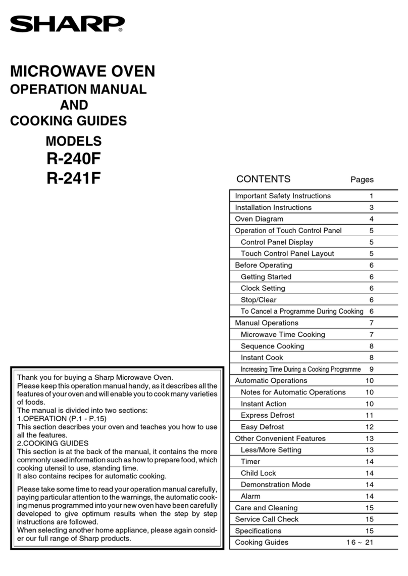 Sharp R-240F Use and care manual Sharp R-240F Use and care manual
