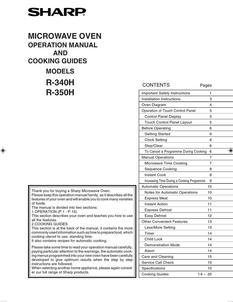 Sharp R-340H Use and care manual Sharp R-340H Use and care manual