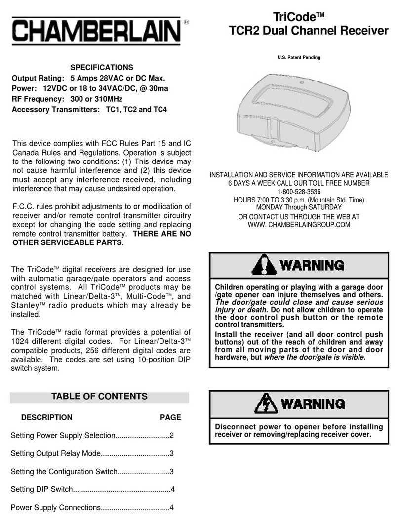 Chamberlain TriCode TCR2 owner's manual