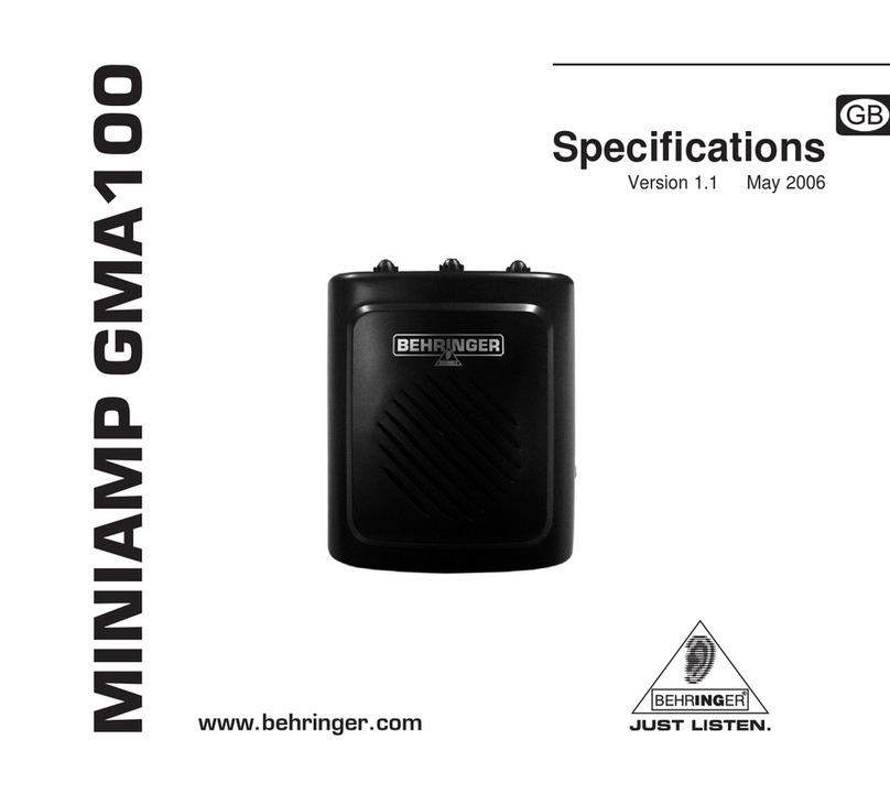 Behringer Miniamp GMA100 User manual