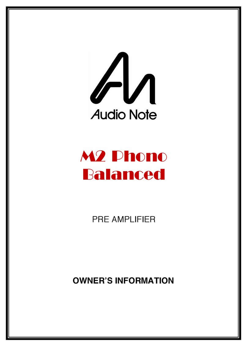 Audio Note M2 Phono Balanced Technical manual