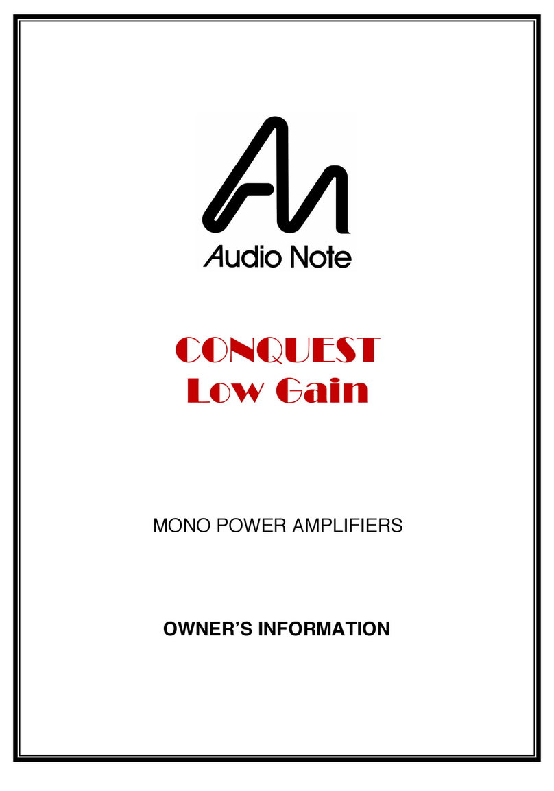 Audio Note CONQUEST Low Gain Technical manual