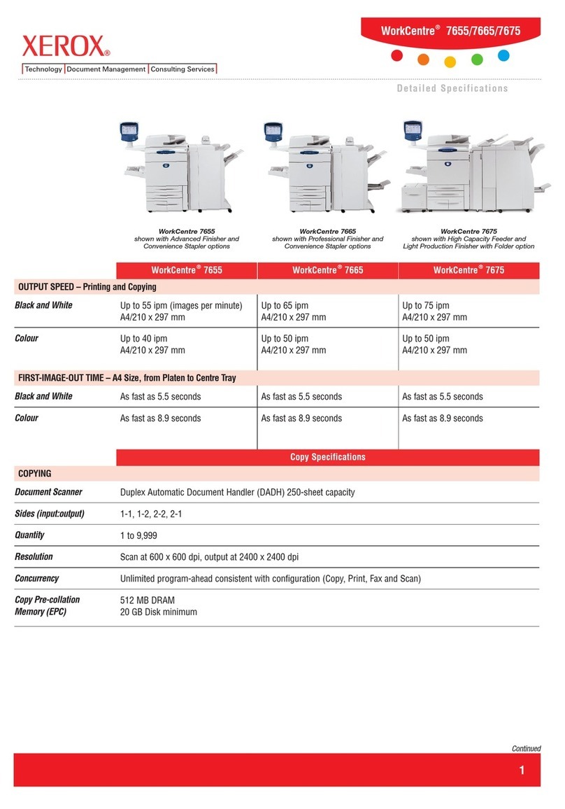Xerox WorkCentre 7655 Detailed specifications