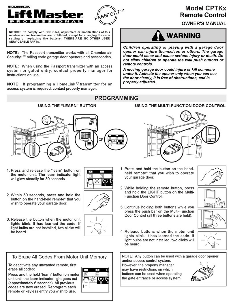Chamberlain CPTKX owner's manual