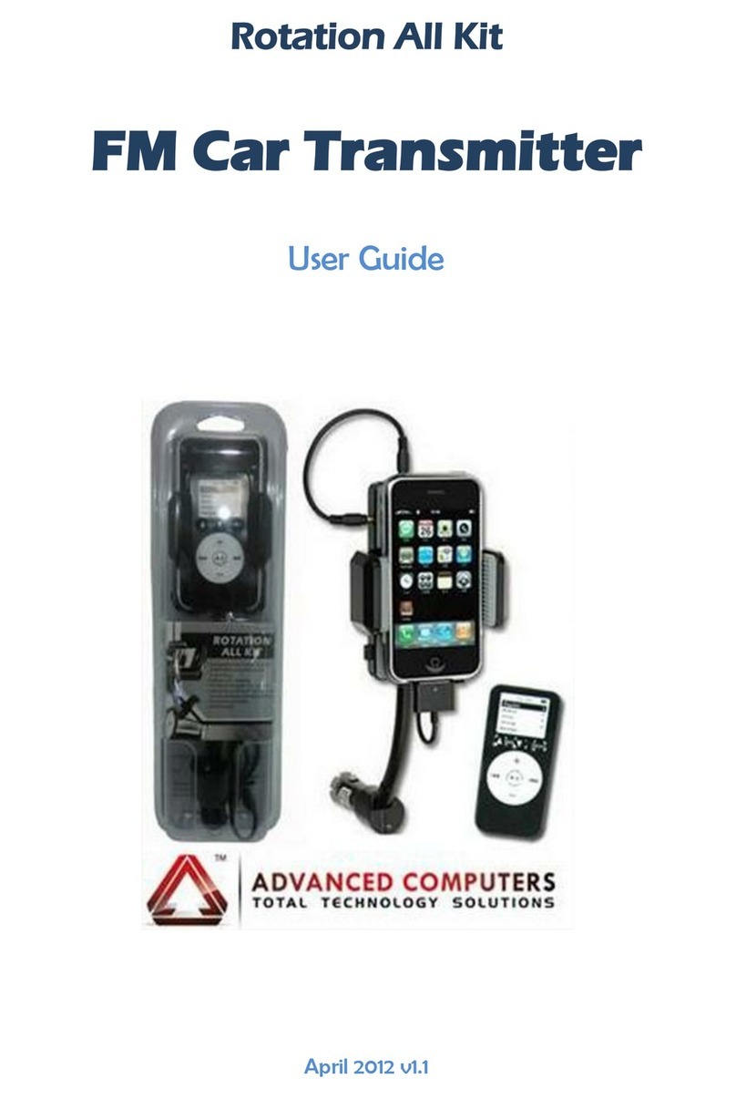 Advanced computers FM Car Transmitter user guide